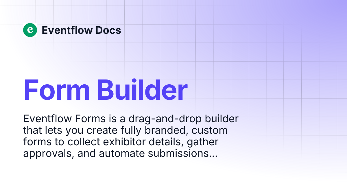 Form Builder | Eventflow Docs