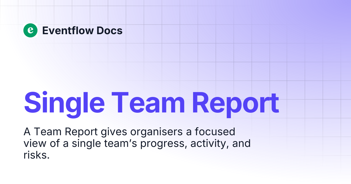 Single Team Report | Eventflow Docs
