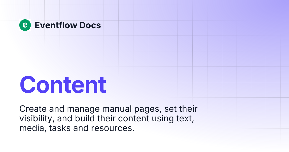 Content | Eventflow Docs