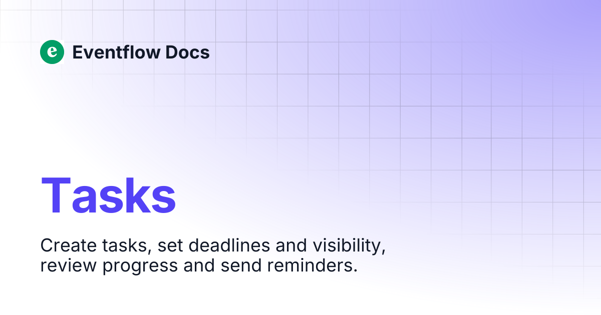 Tasks | Eventflow Docs