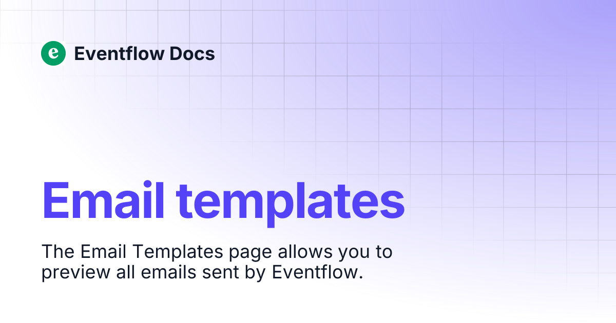 Email templates | Eventflow Docs