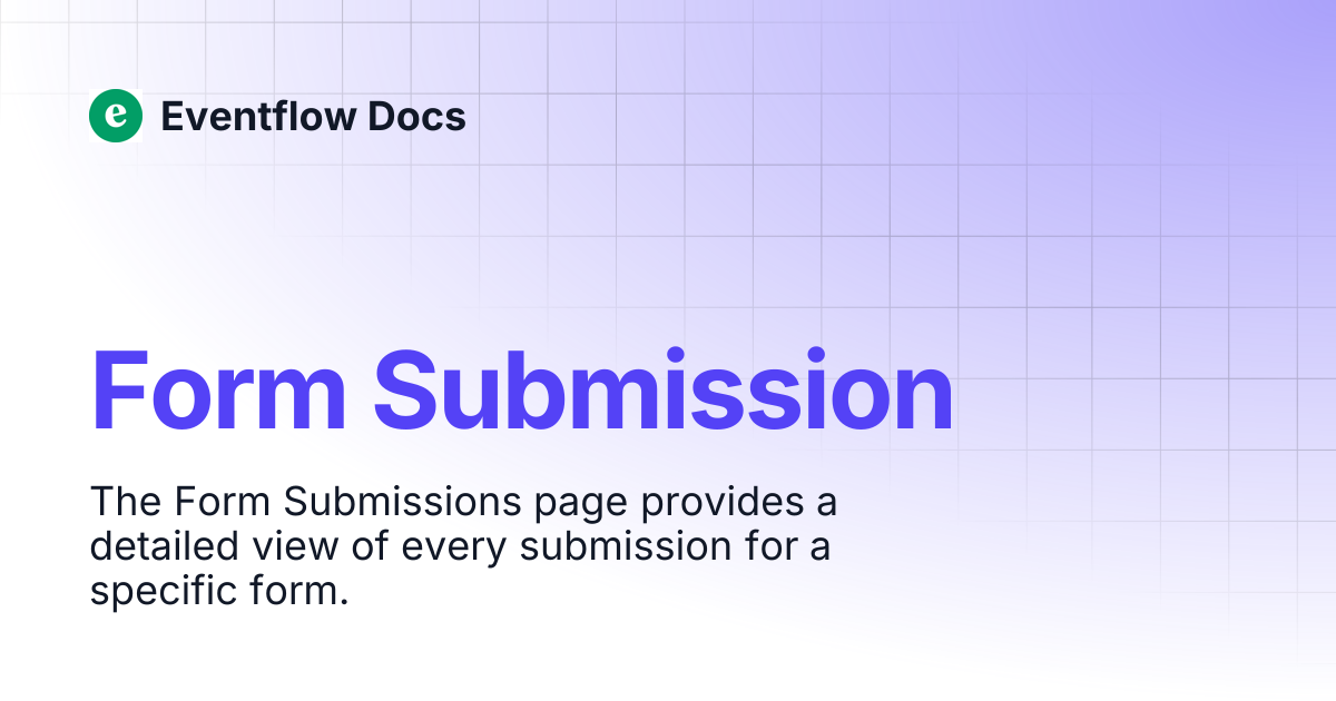 Form Submission | Eventflow Docs